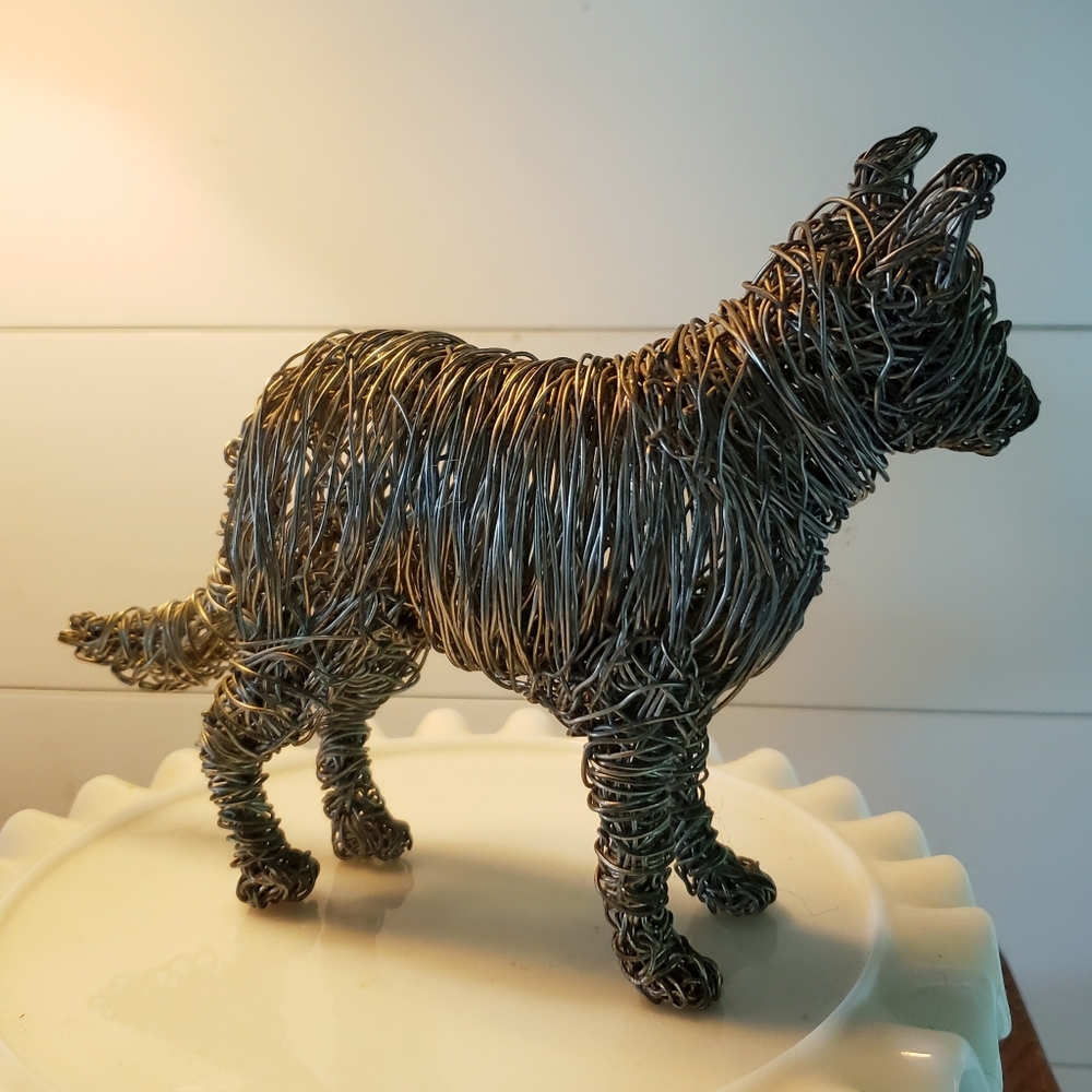 Wire Art of German Shepherd Dog, Vintage, artist unknown - Picture 11 of 14